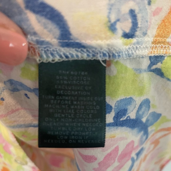 Ralph Lauren Cotton Nightshirt Monogrammed Floral Button Down Size S Small - Picture 5 of 7